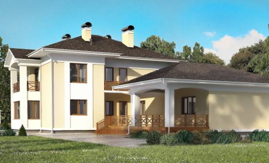 375-002-Л Проект двухэтажного дома, гараж, огромный загородный дом из кирпича Мичуринск | Проекты домов от House Expert