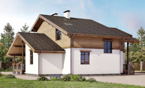 210-006-П Проект двухэтажного дома с мансардным этажом, современный загородный дом из кирпича Моршанск | Проекты домов от House Expert