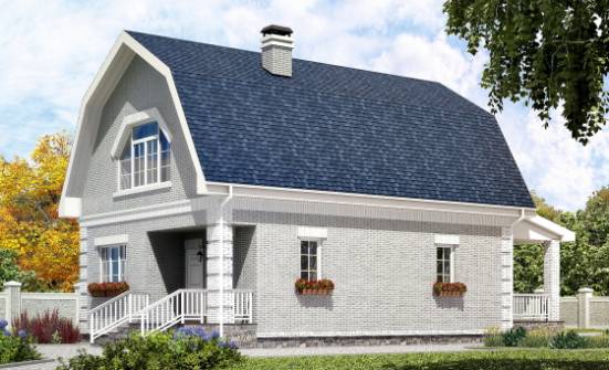 130-005-П Проект двухэтажного дома с мансардой, скромный коттедж из бризолита Тамбов | Проекты домов от House Expert