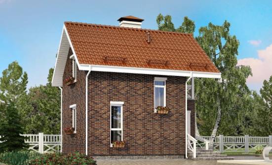 045-001-Л Проект двухэтажного дома мансардой, недорогой домик из блока Тамбов | Проекты домов от House Expert