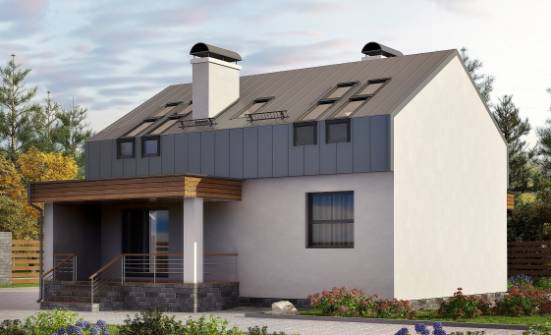 120-004-П Проект двухэтажного дома с мансардой, бюджетный коттедж из блока Моршанск | Проекты домов от House Expert
