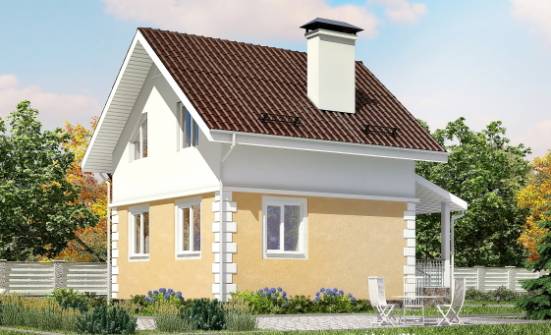 070-002-П Проект двухэтажного дома с мансардой, махонький дом из бризолита Мичуринск | Проекты домов от House Expert