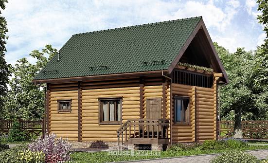 080-003-П Проект двухэтажного дома с мансардным этажом, уютный загородный дом из дерева Моршанск | Проекты домов от House Expert