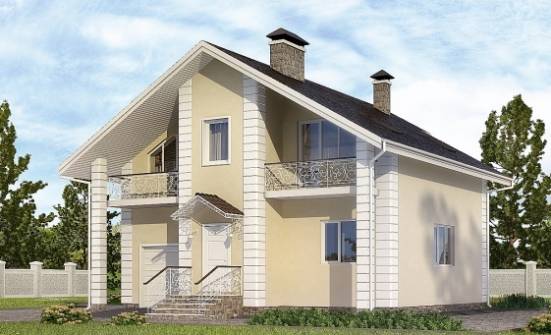 150-002-Л Проект двухэтажного дома мансардой и гаражом, современный дом из блока Тамбов | Проекты домов от House Expert
