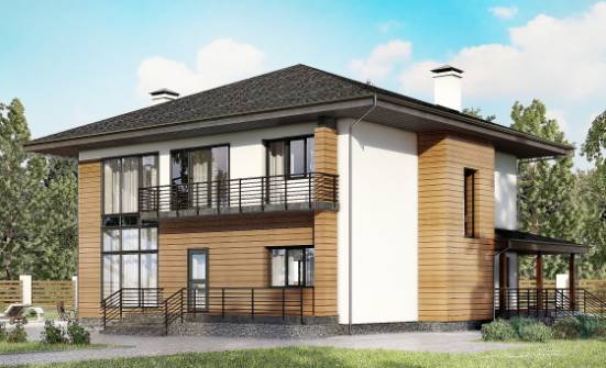245-001-П Проект двухэтажного дома, простой загородный дом из поризованных блоков Мичуринск | Проекты домов от House Expert