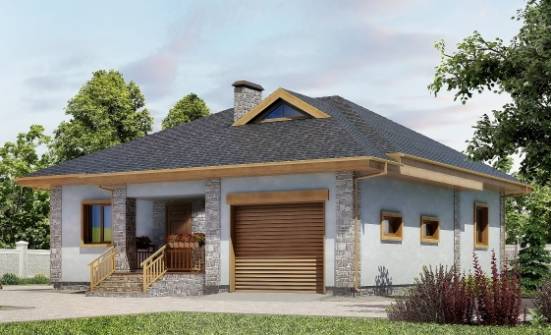 130-006-П Проект одноэтажного дома, гараж, бюджетный домик из арболита Моршанск | Проекты домов от House Expert