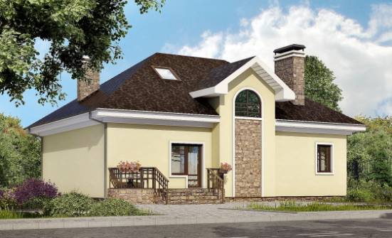 150-008-Л Проект двухэтажного дома мансардой, небольшой дом из газосиликатных блоков Мичуринск | Проекты домов от House Expert
