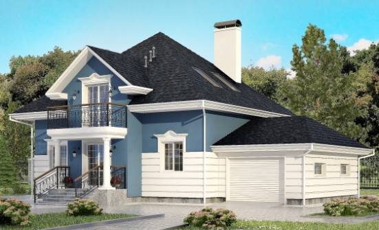 180-002-П Проект двухэтажного дома мансардой, гараж, средний загородный дом из кирпича Тамбов | Проекты домов от House Expert