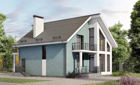 170-006-П Проект двухэтажного дома с мансардой, небольшой домик из блока Мичуринск | Проекты домов от House Expert