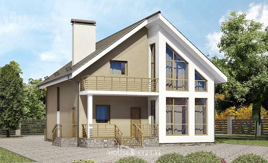 170-006-Л Проект двухэтажного дома мансардный этаж, скромный загородный дом из арболита Тамбов | Проекты домов от House Expert