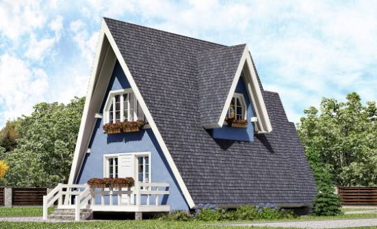 100-002-П Проект двухэтажного дома с мансардой, простой домик из бревен Моршанск | Проекты домов от House Expert