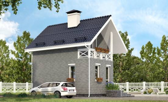 045-001-П Проект двухэтажного дома мансардой, эконом коттедж из пеноблока Тамбов | Проекты домов от House Expert