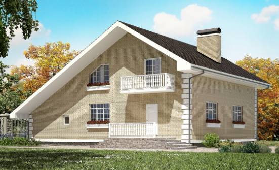 190-005-П Проект двухэтажного дома мансардный этаж, гараж, современный коттедж из блока Тамбов | Проекты домов от House Expert