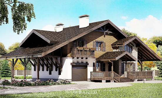 270-001-Л Проект двухэтажного дома с мансардой, гараж, классический дом из кирпича Тамбов | Проекты домов от House Expert