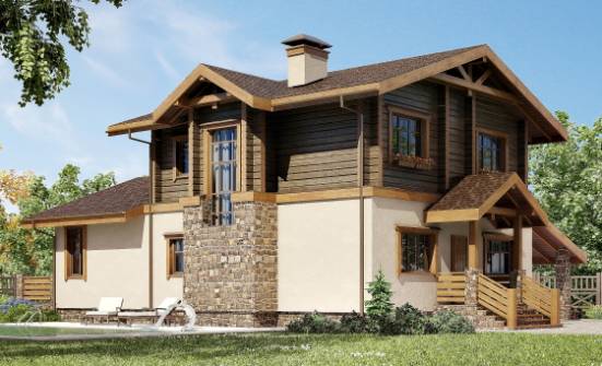 170-004-П Проект двухэтажного дома мансардный этаж и гаражом, скромный дом из арболита из дерева Моршанск | Проекты домов от House Expert