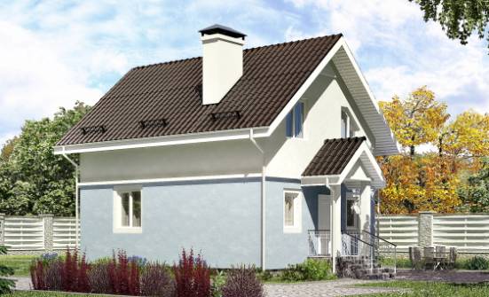 095-002-П Проект двухэтажного дома мансардой, классический домик из керамзитобетонных блоков Тамбов | Проекты домов от House Expert