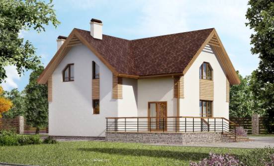 150-009-П  Проект двухэтажного дома мансардный этаж, компактный дом из блока Моршанск | Проекты домов от House Expert