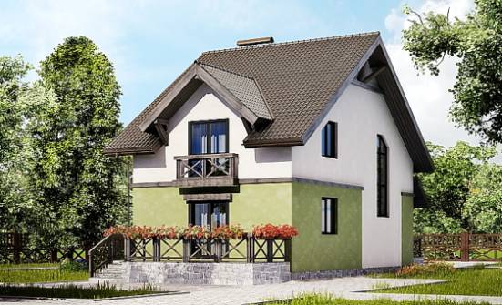 120-003-П Проект двухэтажного дома с мансардным этажом, бюджетный домик из блока Мичуринск | Проекты домов от House Expert