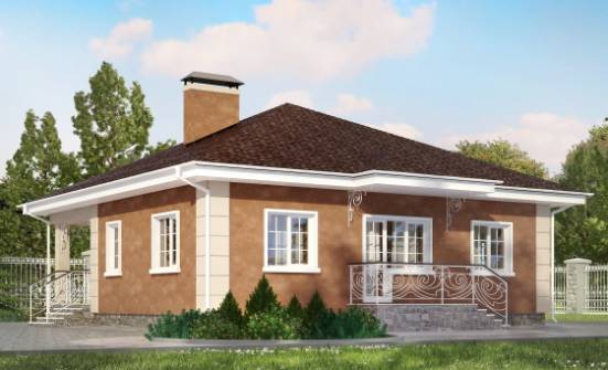 100-001-Л Проект одноэтажного дома, простой дом из пеноблока Мичуринск | Проекты домов от House Expert