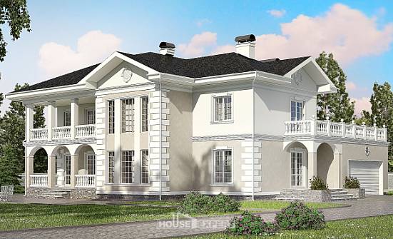 340-002-П Проект двухэтажного дома, гараж, красивый загородный дом из кирпича Моршанск | Проекты домов от House Expert