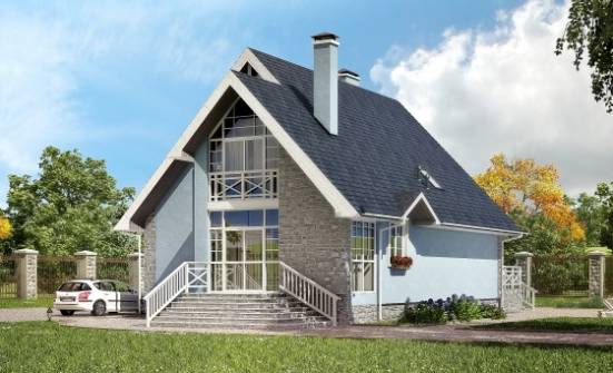 170-003-П Проект двухэтажного дома мансардой, бюджетный дом из пеноблока Тамбов | Проекты домов от House Expert