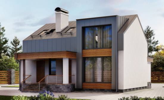 120-004-П Проект двухэтажного дома с мансардой, бюджетный коттедж из блока Моршанск | Проекты домов от House Expert