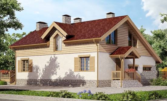 165-002-П Проект двухэтажного дома мансардой и гаражом, доступный домик из блока Моршанск | Проекты домов от House Expert