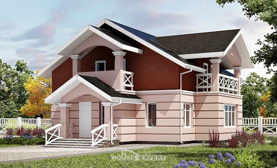 155-009-Л Проект двухэтажного дома мансардой, простой загородный дом из газобетона Тамбов | Проекты домов от House Expert