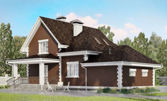 190-003-Л Проект двухэтажного дома с мансардой и гаражом, просторный коттедж из газобетона Тамбов | Проекты домов от House Expert