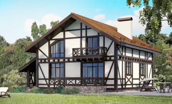 155-002-П Проект двухэтажного дома мансардный этаж, гараж, уютный дом из арболита Тамбов | Проекты домов от House Expert
