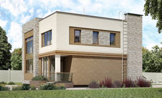 185-001-П Проект двухэтажного дома, простой коттедж из твинблока Моршанск | Проекты домов от House Expert