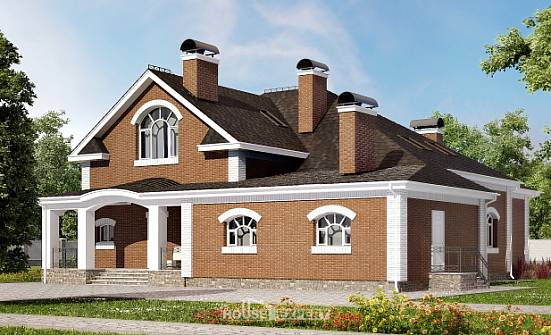 400-003-П Проект двухэтажного дома мансардой, большой коттедж из арболита Мичуринск | Проекты домов от House Expert