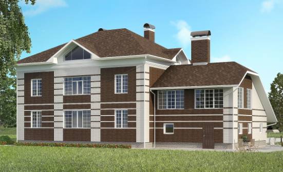 505-002-Л Проект трехэтажного дома, гараж, большой загородный дом из кирпича Моршанск | Проекты домов от House Expert