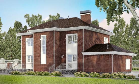 180-006-Л Проект двухэтажного дома и гаражом, простой загородный дом из кирпича Моршанск | Проекты домов от House Expert