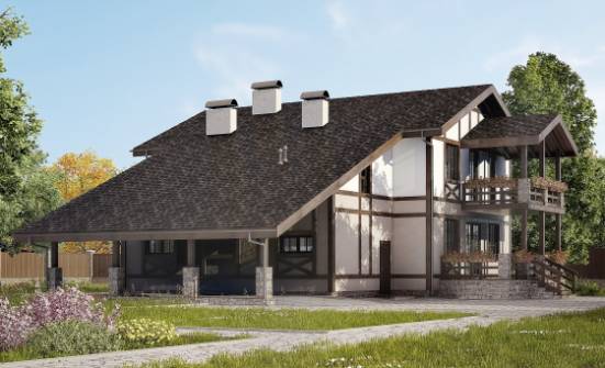 250-002-П Проект двухэтажного дома с мансардным этажом и гаражом, простой домик из кирпича Моршанск | Проекты домов от House Expert