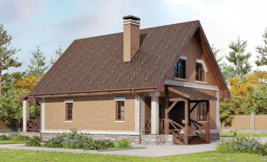 160-011-Л Проект двухэтажного дома с мансардой, доступный коттедж из бризолита Мичуринск | Проекты домов от House Expert