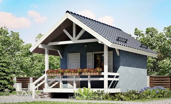 020-001-Л Проект одноэтажного дома, бюджетный домик из бревен Тамбов | Проекты домов от House Expert