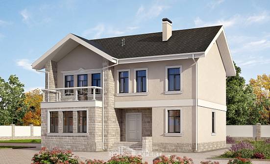 170-008-Л Проект двухэтажного дома, бюджетный дом из арболита Моршанск | Проекты домов от House Expert