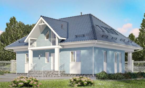 200-002-П Проект двухэтажного дома мансардой, красивый дом из пеноблока Мичуринск | Проекты домов от House Expert