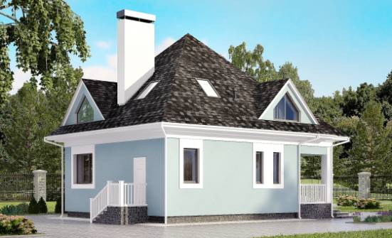 110-001-Л Проект двухэтажного дома с мансардным этажом, экономичный домик из поризованных блоков Тамбов | Проекты домов от House Expert