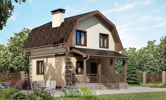 070-004-П Проект двухэтажного дома с мансардным этажом, махонький домик из поризованных блоков Мичуринск | Проекты домов от House Expert