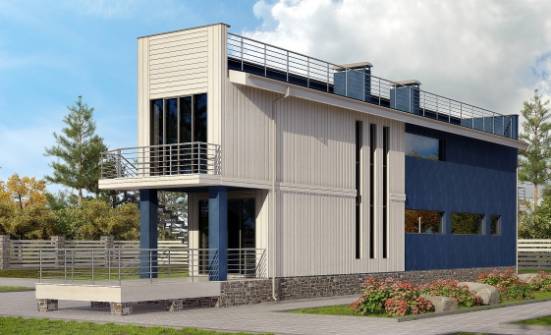 100-003-П Проект двухэтажного дома, скромный коттедж из керамзитобетонных блоков Тамбов | Проекты домов от House Expert