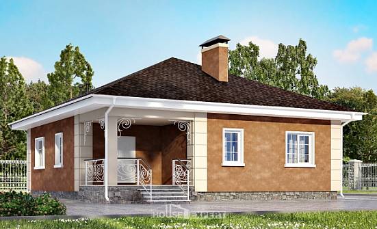 100-001-Л Проект одноэтажного дома, простой дом из пеноблока Мичуринск | Проекты домов от House Expert
