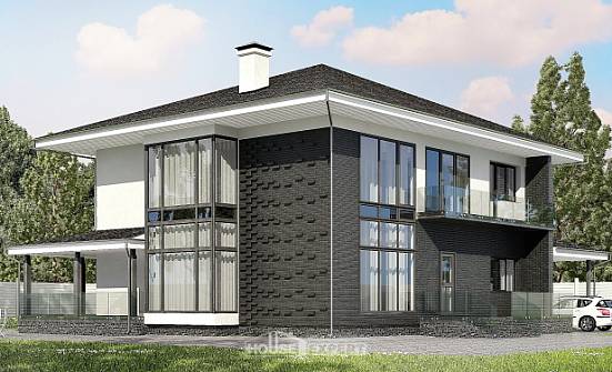 245-002-П Проект двухэтажного дома, гараж, уютный домик из газобетона Мичуринск | Проекты домов от House Expert