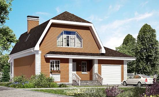 160-006-П Проект двухэтажного дома с мансардой, гараж, уютный домик из керамзитобетонных блоков Мичуринск | Проекты домов от House Expert
