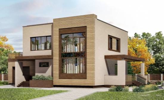 220-003-Л Проект двухэтажного дома, гараж, современный дом из теплоблока Тамбов | Проекты домов от House Expert
