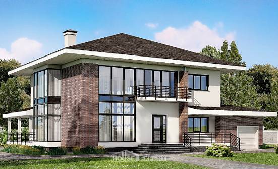 275-002-П Проект двухэтажного дома, гараж, современный коттедж из кирпича Тамбов | Проекты домов от House Expert