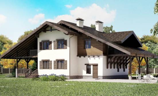 270-001-Л Проект двухэтажного дома с мансардой, гараж, классический дом из кирпича Тамбов | Проекты домов от House Expert