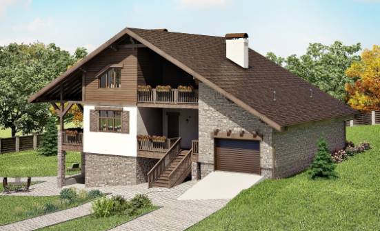 300-003-П Проект трехэтажного дома мансардой и гаражом, классический дом из кирпича Тамбов | Проекты домов от House Expert