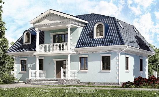 210-004-Л Проект двухэтажного дома мансардный этаж, средний дом из керамзитобетонных блоков Моршанск | Проекты домов от House Expert
